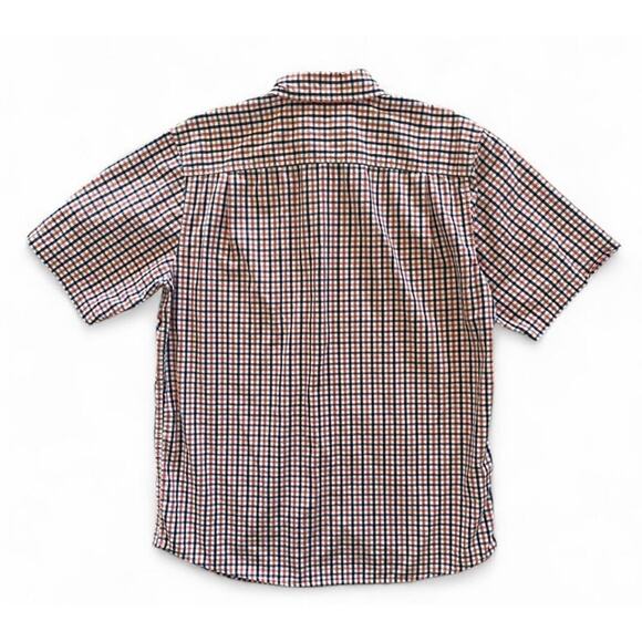 Men’s Carhartt Orange And Navy Plaid Casual Button-up Shirt Sleeve Shirt Size L - Picture 4 of 4
